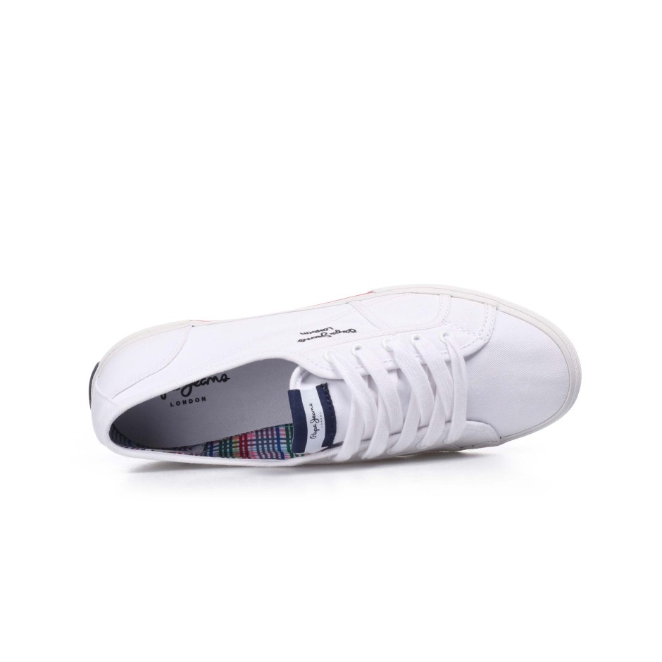 PEPE JEANS ABERLADY ECOBASS CANVAS SNEAKERS PLS31193-800 Λευκό