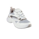 SKECHERS TWO TONE MESH METALLIC OVERLAY LACE UP FASHION SNEAKER 177566-WTGD White Image 1
