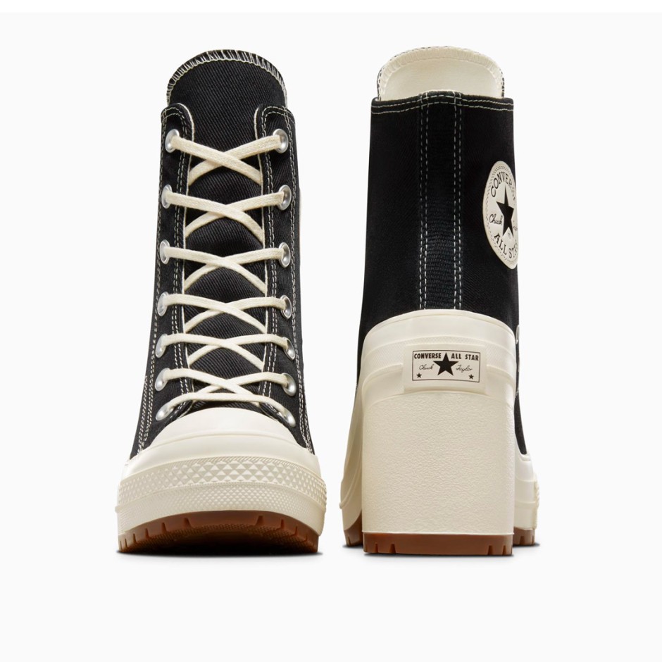 Γυναικεία Sneakers Μαύρα - Converse Chuck 70 De Luxe Heel Leather