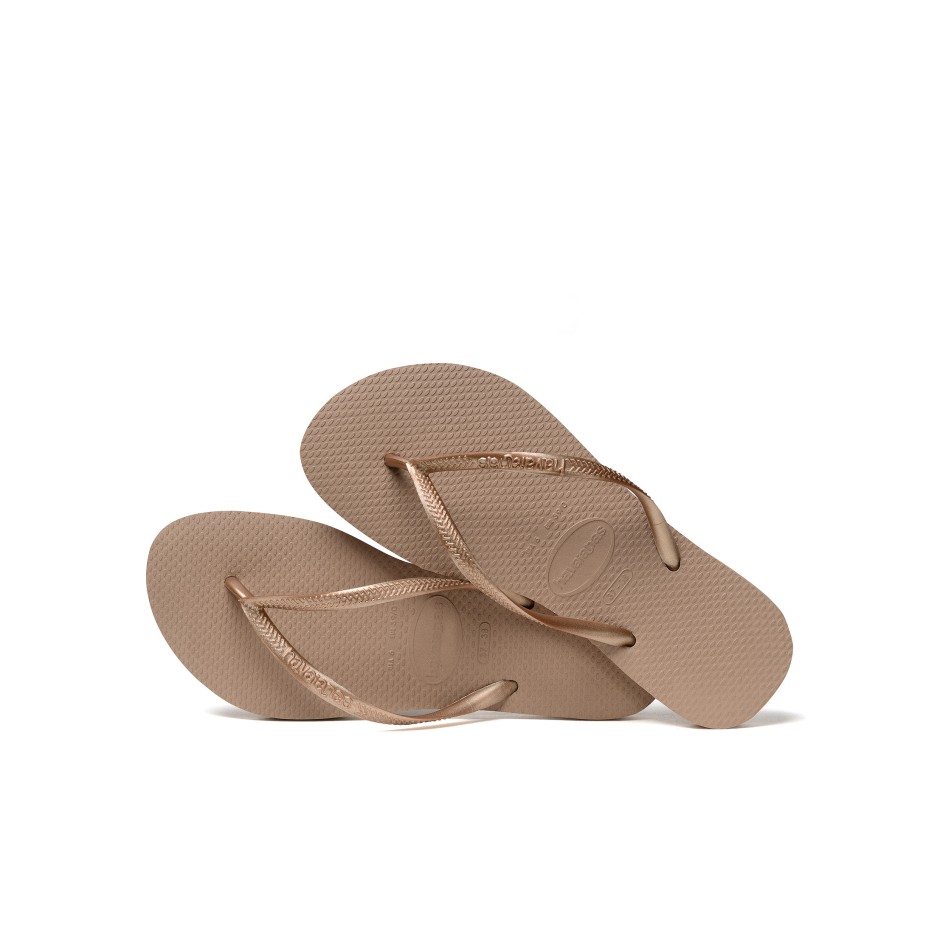 Γυναικείες Σαγιονάρες Ροζ Χρυσές - Havaianas Slim