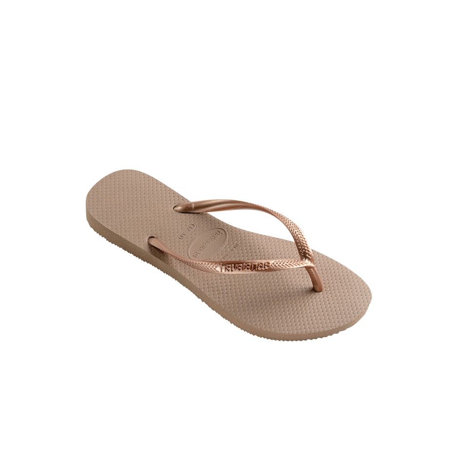 Γυναικείες Σαγιονάρες Ροζ Χρυσές - Havaianas Slim