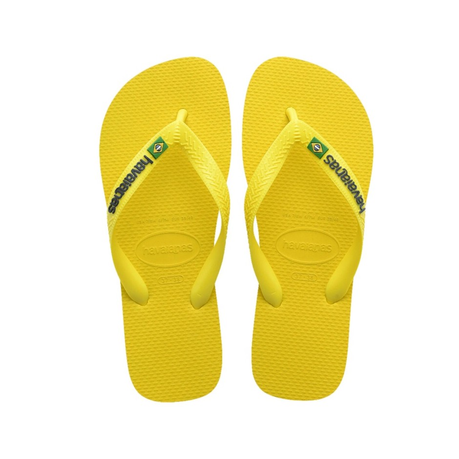 Γυναικείες Σαγιονάρες Κίτρινες - Havaianas Brazil Logo Neon
