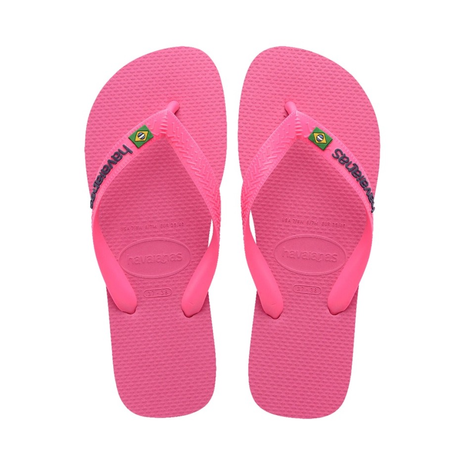 Γυναικείες Σαγιονάρες Φούξια - Havaianas Brazil Logo Neon