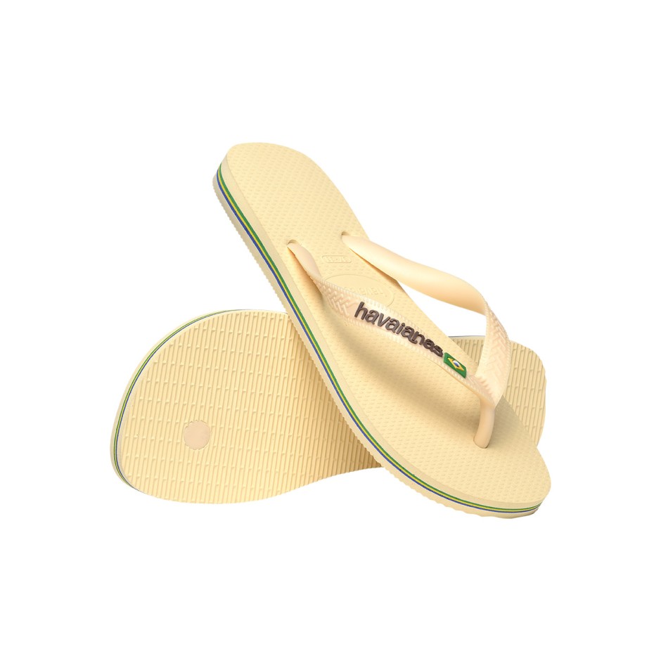Γυναικείες Σαγιονάρες Εκρού - Havaianas Brasil Logo