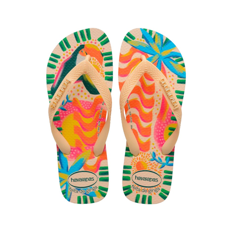 Γυναικείες Σαγιονάρες Μπεζ - Havaianas Top Bossa Butte