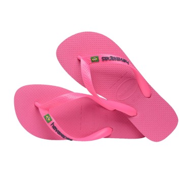 Γυναικείες Σαγιονάρες Φούξια - Havaianas Brazil Logo Neon