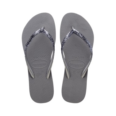 Γυναικείες Σαγιονάρες Γκρι - Havaianas Slim Glitter II