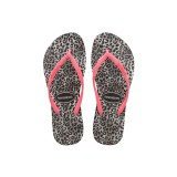 Γυναικείες Σαγιονάρες Λευκές-Μαύρες - Havaianas Slim Leopard Εικόνα 