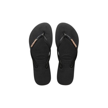 HAVAIANAS SLIM LOGO METALLIC 4119875-1924 Μαύρο