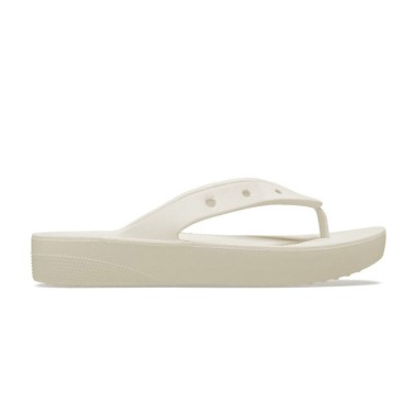 Crocs Classic Platform Μπεζ - Γυναικείες Σαγιονάρες 
