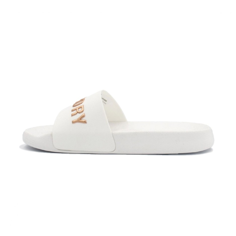 SUPERDRY CODE LOGO POOL SLIDERS Λευκό