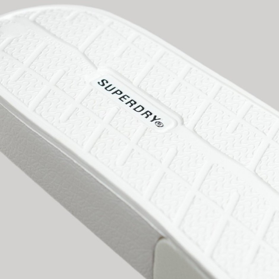 SUPERDRY CODE LOGO POOL SLIDERS Λευκό