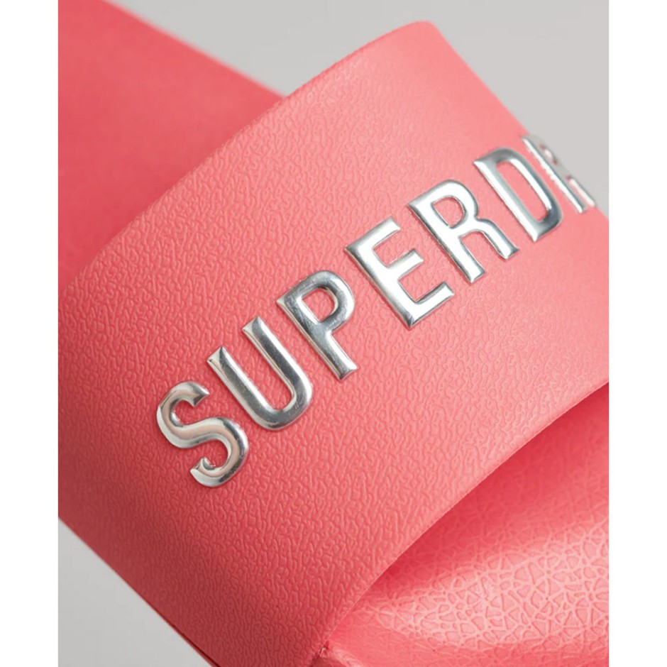 SUPERDRY CODE LOGO POOL SLIDERS ΡΟΖ
