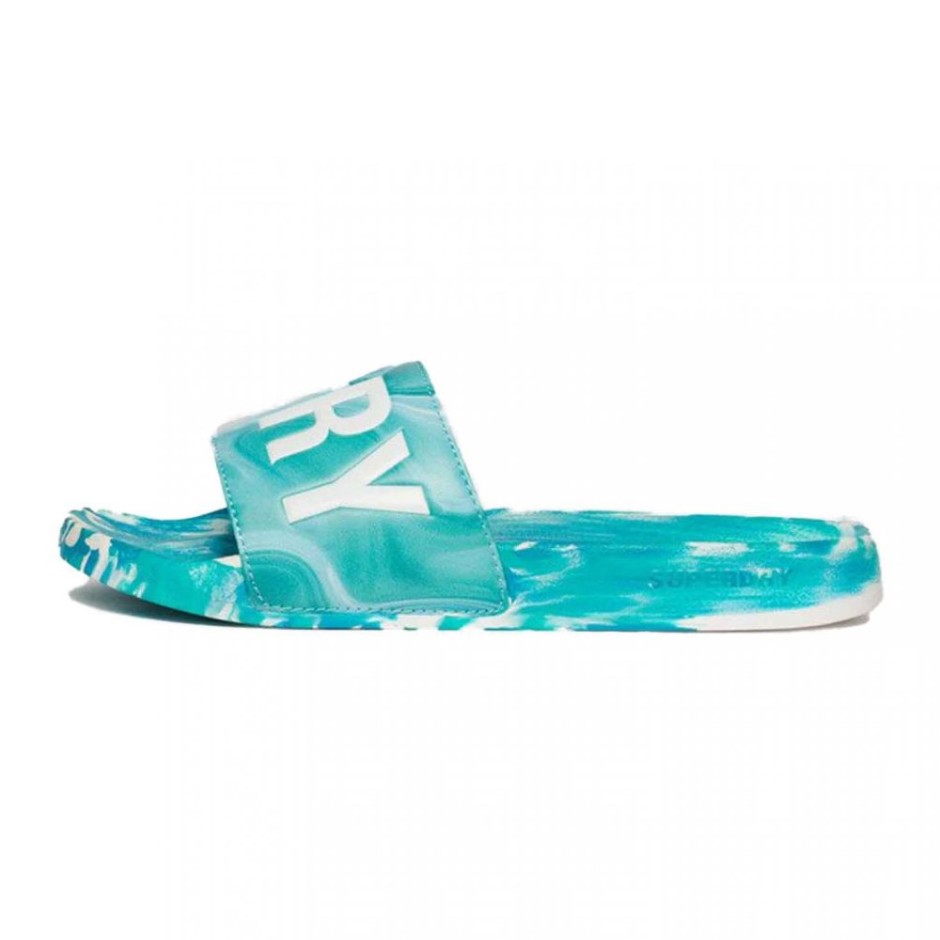 Γυναικείες Παντόφλες Σιέλ - Superdry Marble Vegan Pool