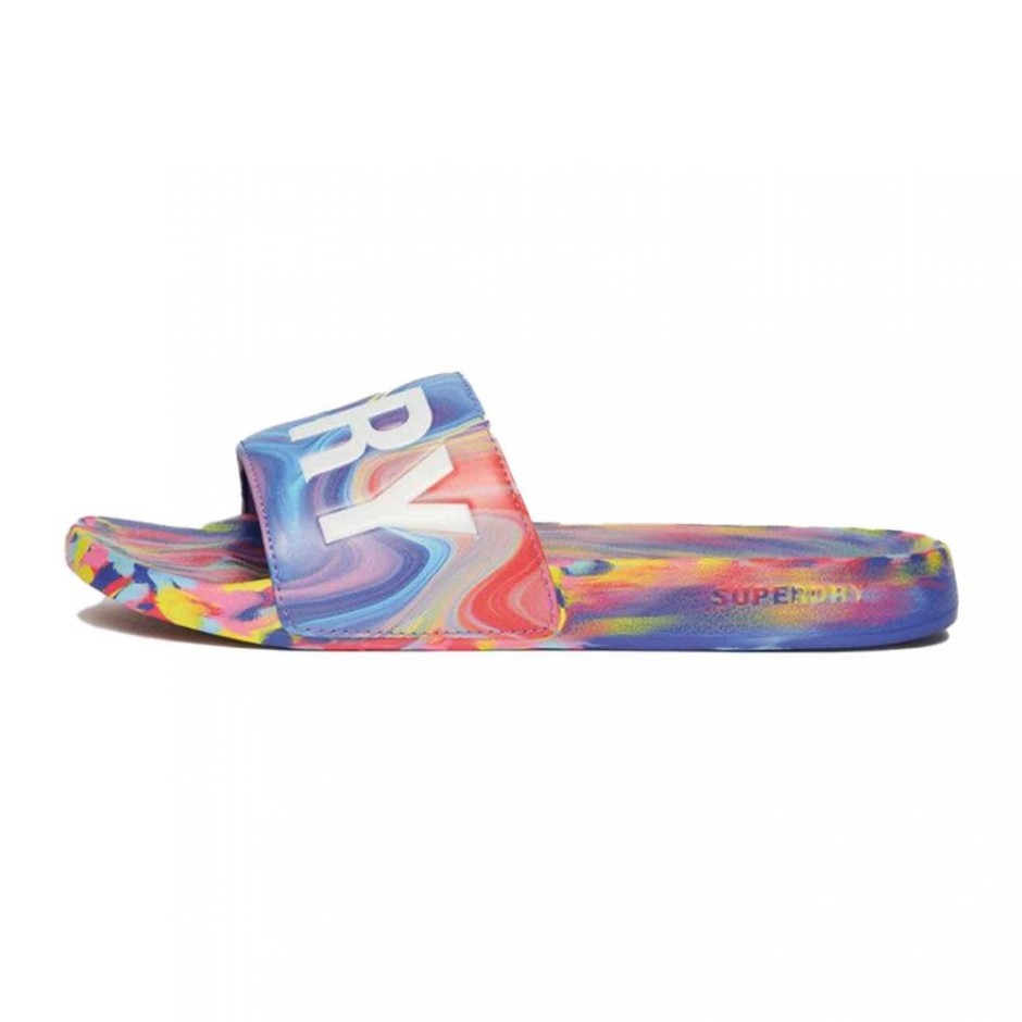 Γυναικείες Παντόφλες Πολύχρωμες - Superdry Marble Vegan Pool
