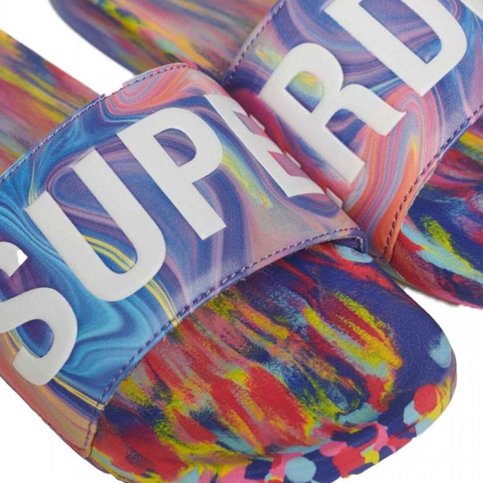 Γυναικείες Παντόφλες Πολύχρωμες - Superdry Marble Vegan Pool