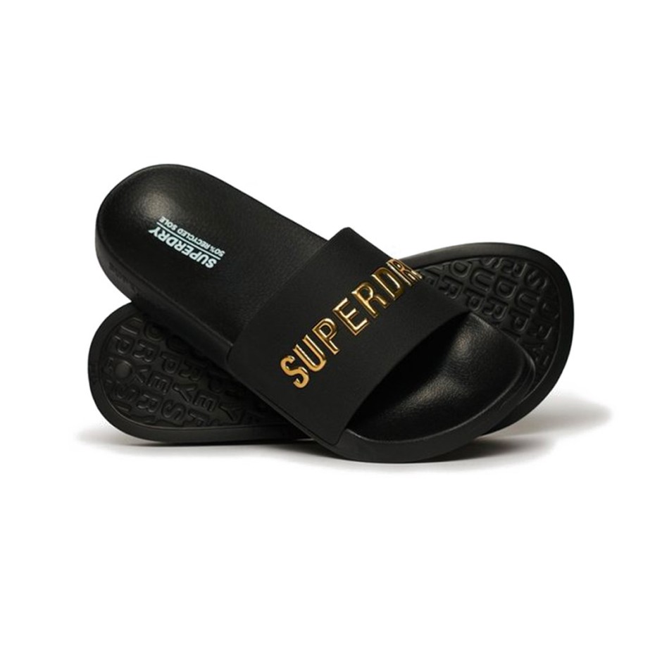 Γυναικείες Παντόφλες Μαύρες - Superdry Luxe Logo