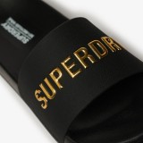 SUPERDRY LUXE LOGO POOL SLIDE WF310243A-18A Black Image 1