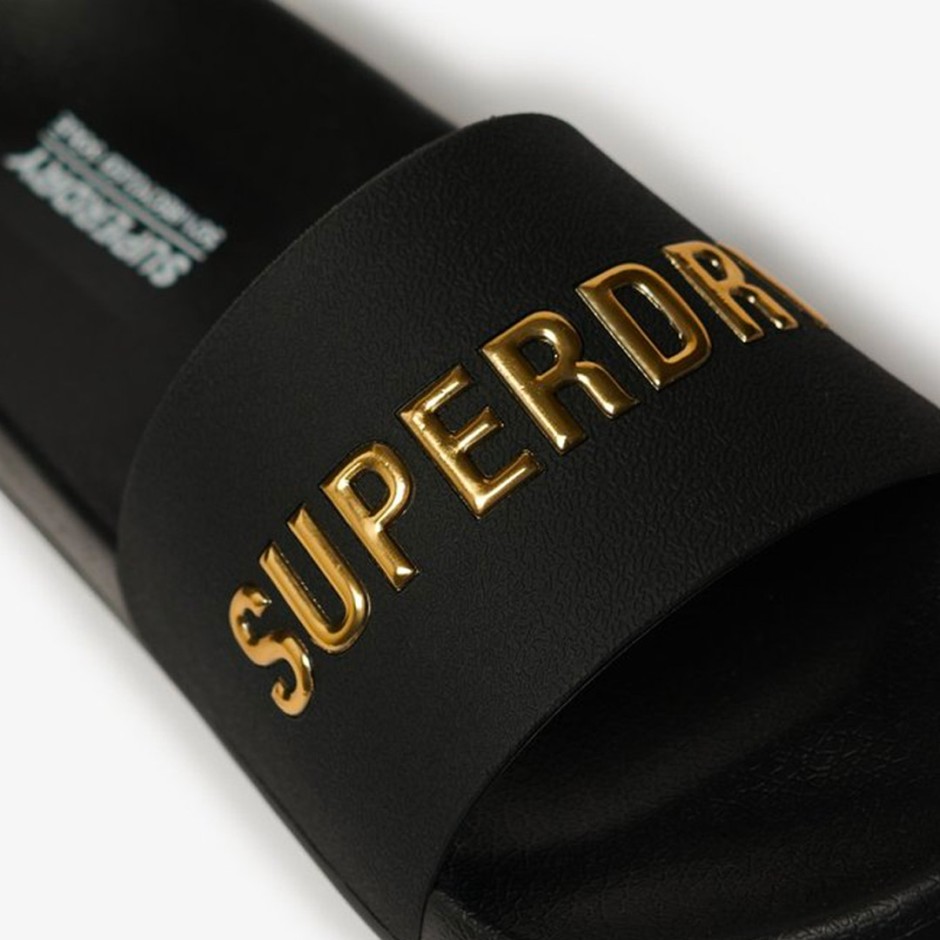 Γυναικείες Παντόφλες Μαύρες - Superdry Luxe Logo