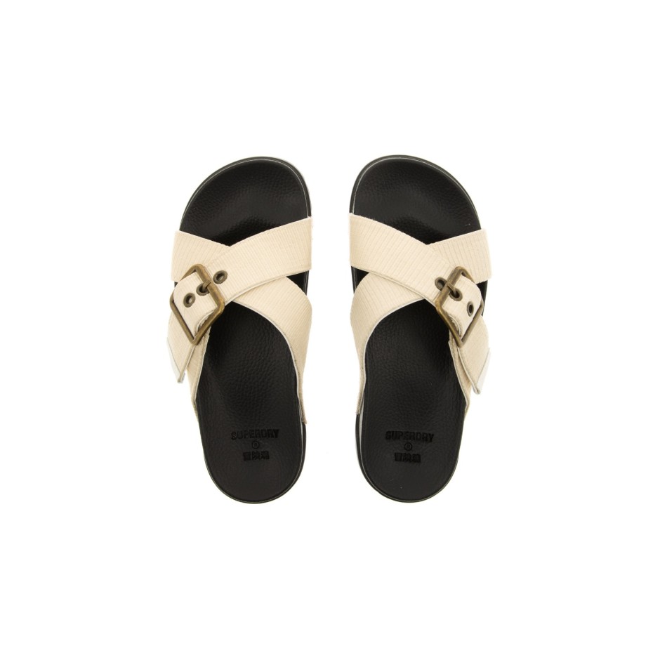 SUPERDRY SQUARE BUCKLE SLIDE WF310121A-11L Ecru