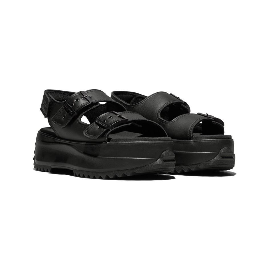 Γυναικεία Σανδάλια Μαύρα - Converse Run Star Sandal Platform Leather