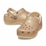 CROCS  CLASSIC PLATFORM GLITTER CLOG W 207241-2DS Gold Image 1