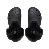 CROCS CLASSIC PLATFORM FUZZ LINED CLOG 212854-001 Black Image 2