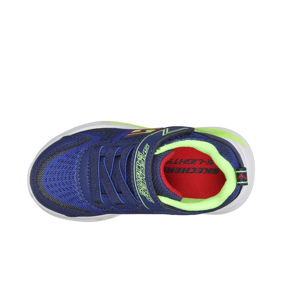 Skechers Lighted Gore & Strap Μπλε - Βρεφικά Αθλητικά Παπούτσια