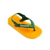 Infant's Flip-Flops Yellow - Havaianas Baby Brasil Logo II Image 1