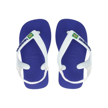Infant's Flip-Flops Blue - Havaianas Baby Brasil Logo II