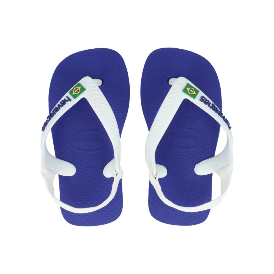 Infant's Flip-Flops Blue - Havaianas Baby Brasil Logo II