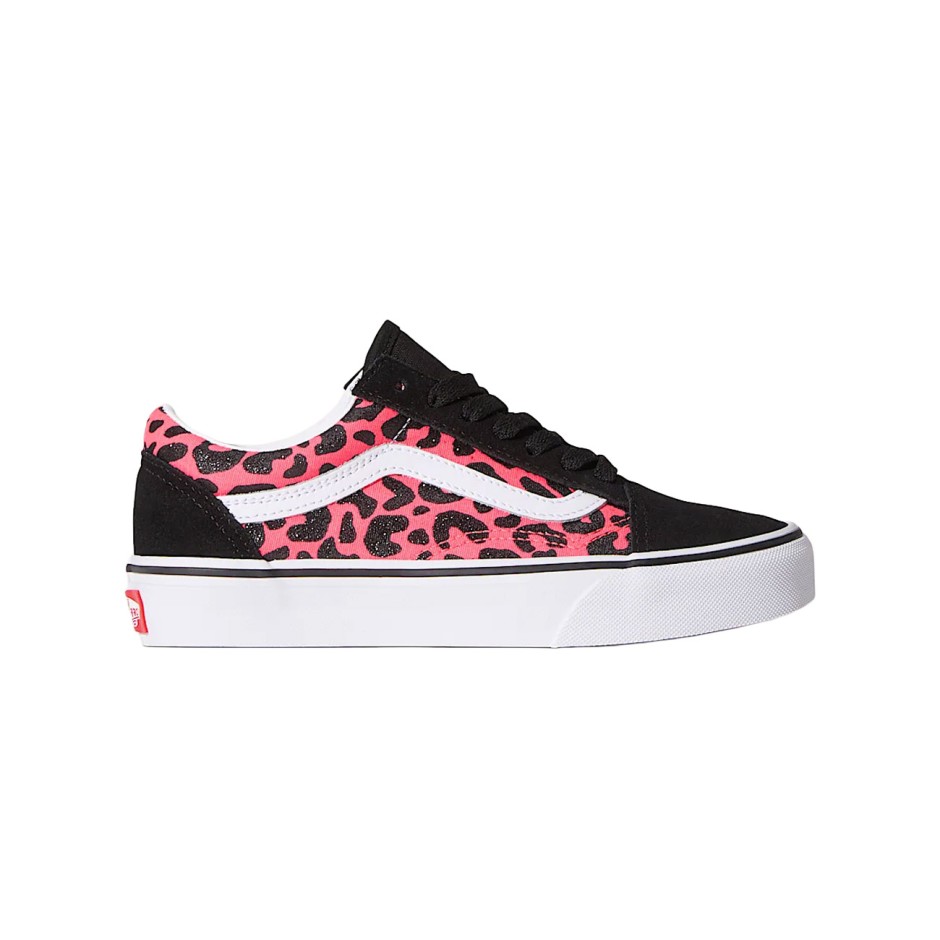 Kids' Sneakers Fuchsia - Vans Old Skool Glitter Leopard