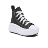 CONVERSE CHUCK TAYLOR ALL STAR MOVE PLATFORM LEATHER Μαύρο - Παιδικά Παπούτσια 