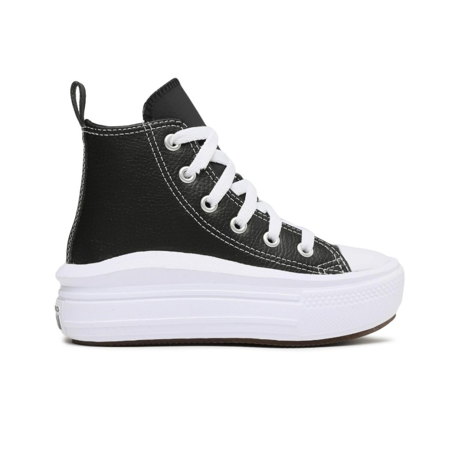 CONVERSE CHUCK TAYLOR ALL STAR MOVE PLATFORM LEATHER Μαύρο - Παιδικά Παπούτσια 