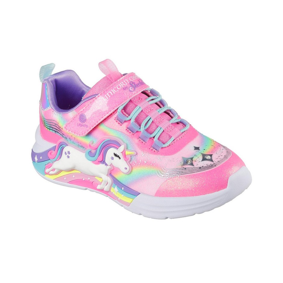 SKECHERS LIGHTED UNICORN BUNGEE & GORE SNEAKER 302298L-PKMT Pink