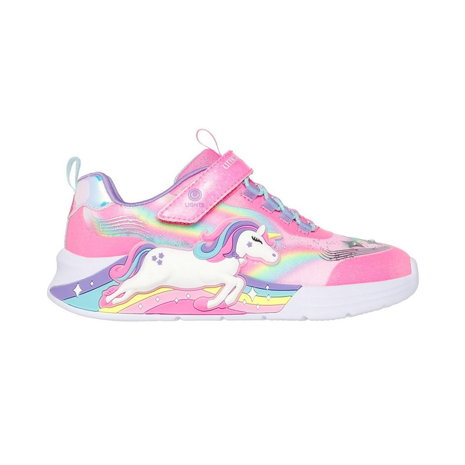 SKECHERS LIGHTED UNICORN BUNGEE & GORE SNEAKER 302298L-PKMT Pink