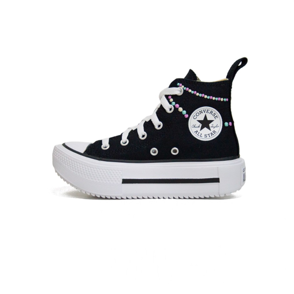 Παιδικά Sneakers Μαύρα - Converse Chuck Taylor All Star Lift Platform Polka Dots