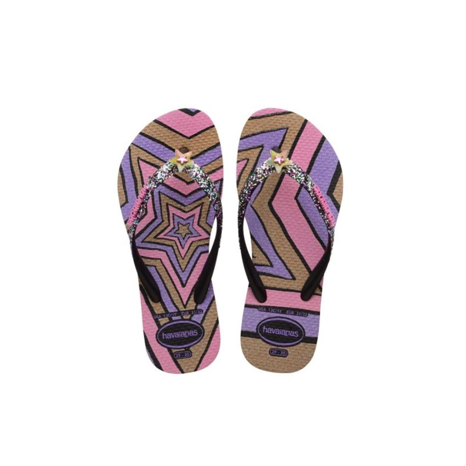 HAVAIANAS HAV. KIDS SLIM GLITTER TRENDY 4146976-0090 Colorful