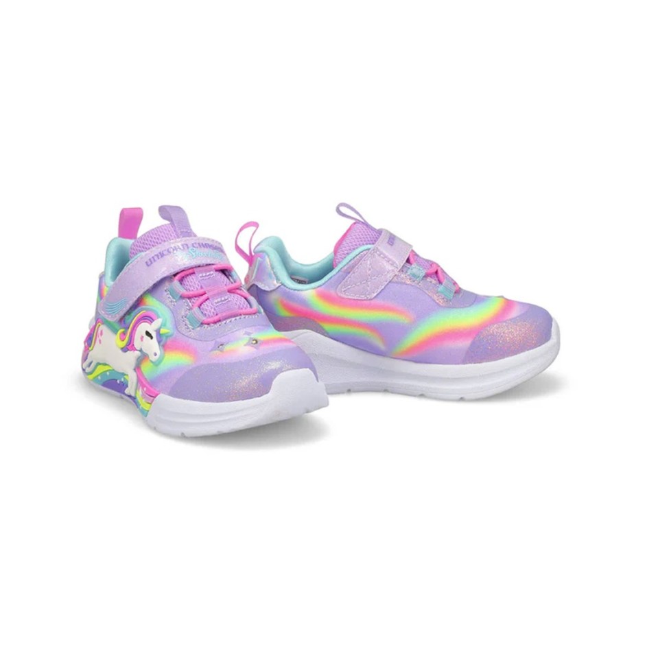 SKECHERS LIGHTED UNICORN BUNGEE & GORE SNEAKER 302298N-LVMT Colorful