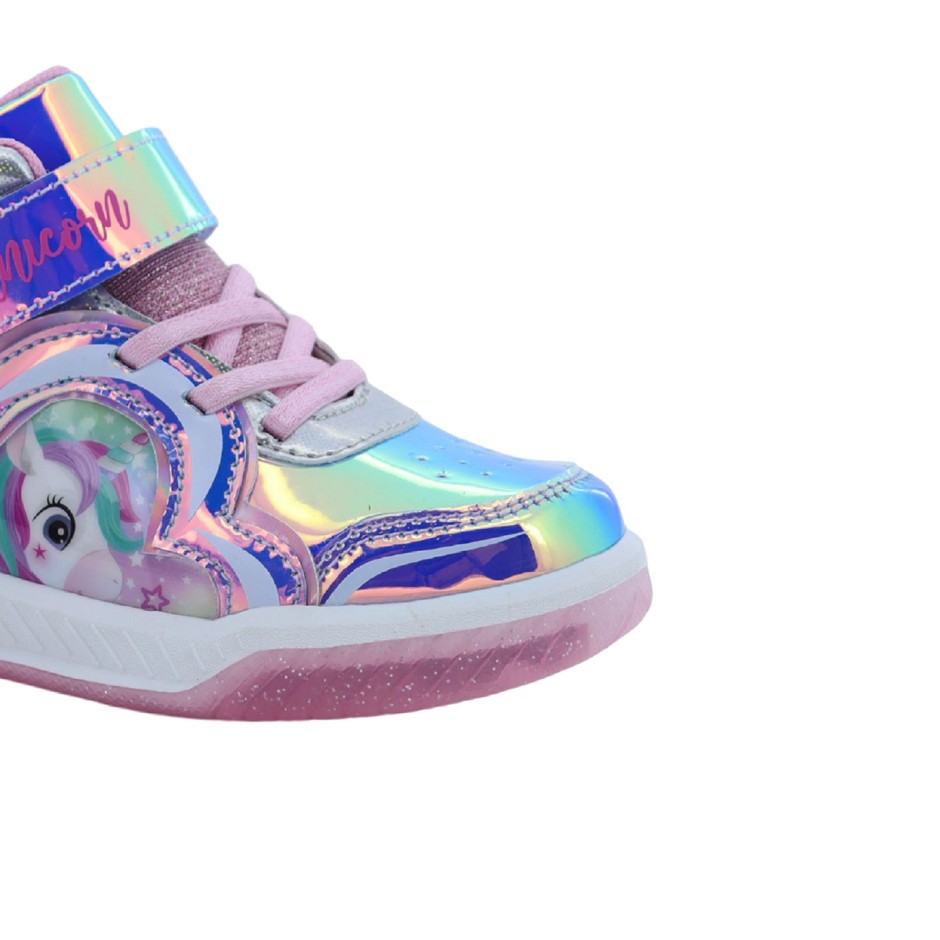 DISNEY MARVEL MID CUT SHOE WITH LIGHTS TPR SOLE S8010040S-0050 Ασημί