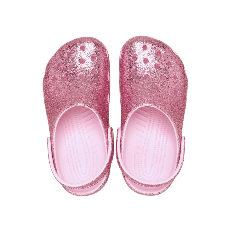 Παιδικά Σανδάλια Ροζ - Crocs Classic Chunky Glitter Clog