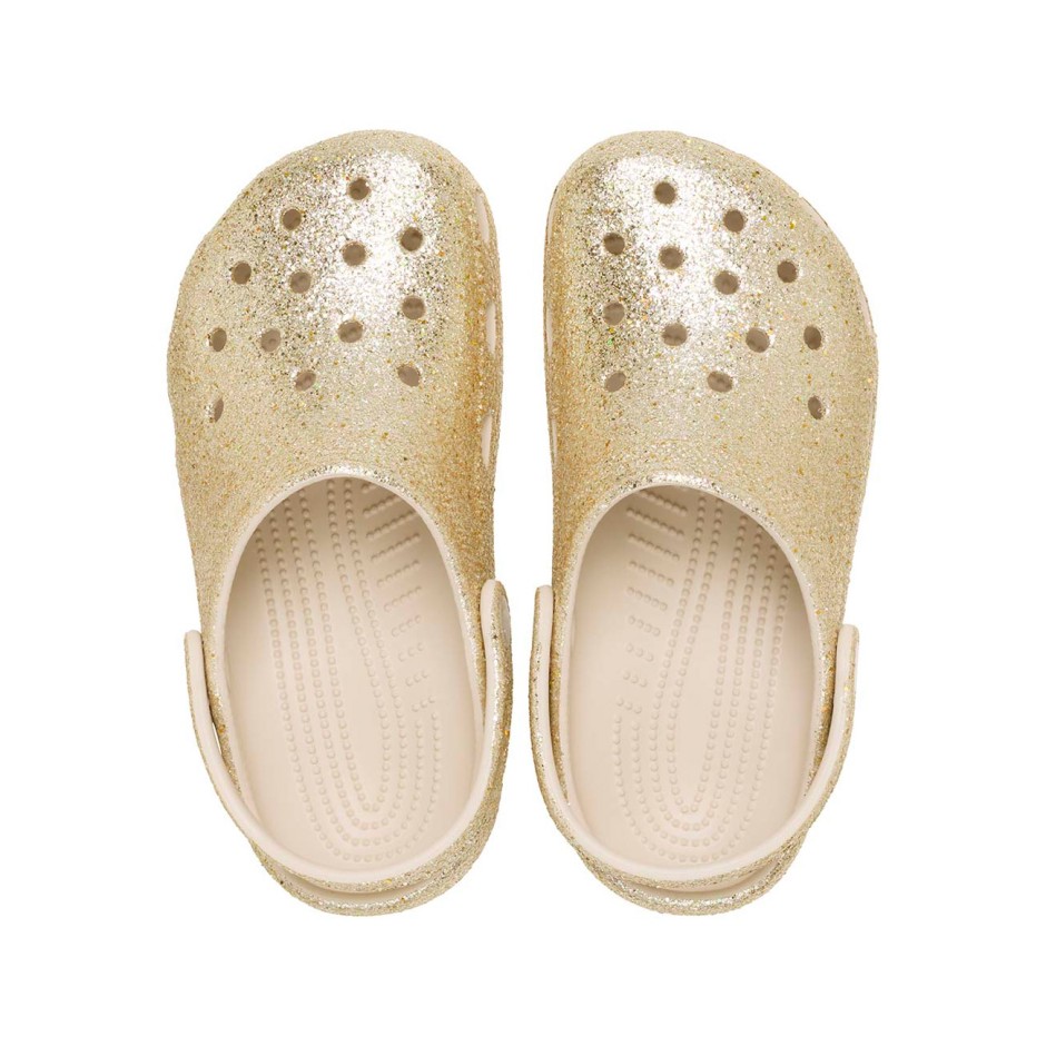 Παιδικά Σανδάλια Χρυσά - Crocs Classic Chunky Glitter Clog