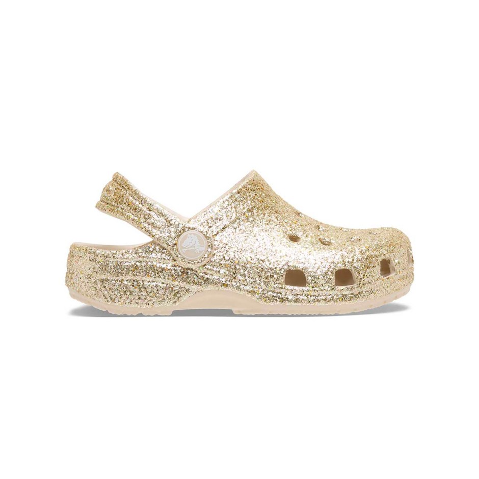 Παιδικά Σανδάλια Χρυσά - Crocs Classic Chunky Glitter Clog