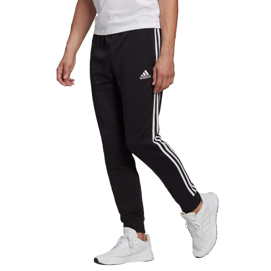 adidas Performance FRENCH TERRY TAPERED CUFF 3-STRIPES PANTS GK8831 Black