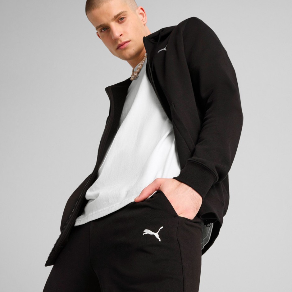 Ανδρικό Παντελόνι Φόρμα Μαύρο - PUMA Essentials Logo