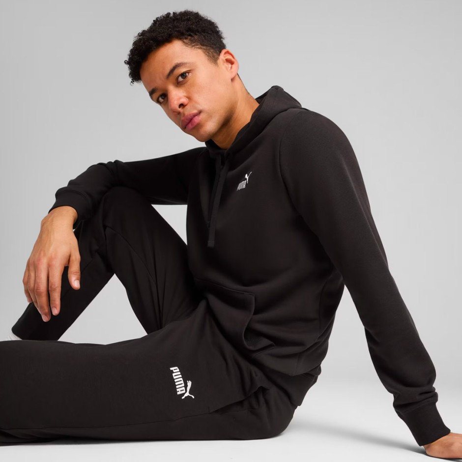 Ανδρικό Παντελόνι Φόρμα Μαύρο - PUMA Essentials No. 1 Logo