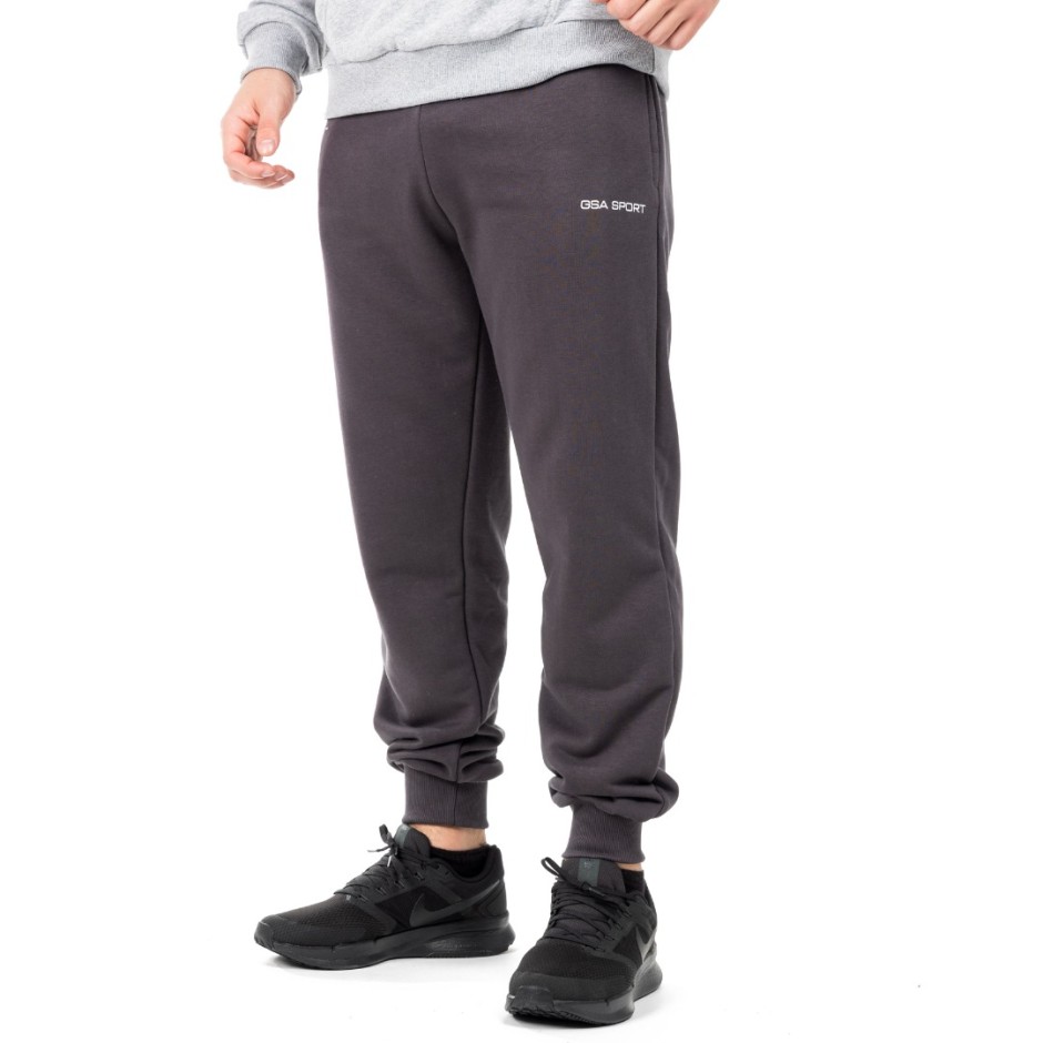 GSA SPORT REGULAR FITCOTTON JOGGERS (BRUSHED) 28-1409-CHARCOAL Coal