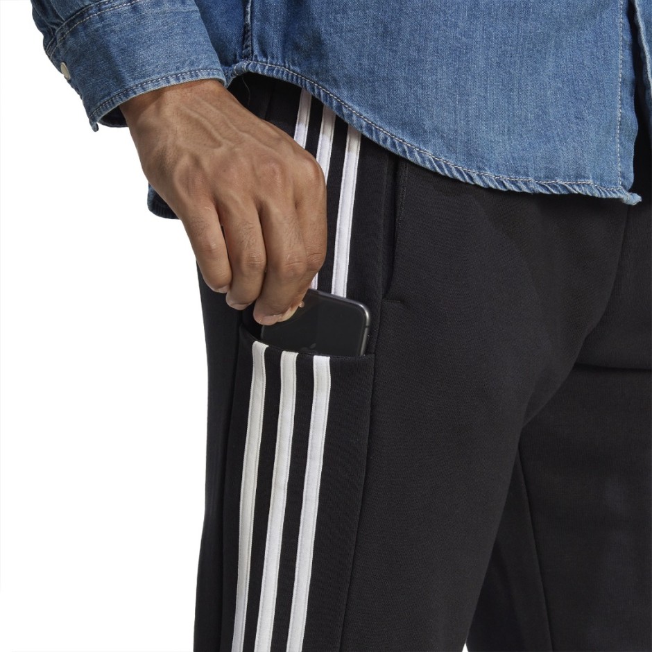 Ανδρικό Παντελόνι Φόρμα Μαύρο - adidas Sportswear Essentials French Terry Tapered Cuff 3-Stripes