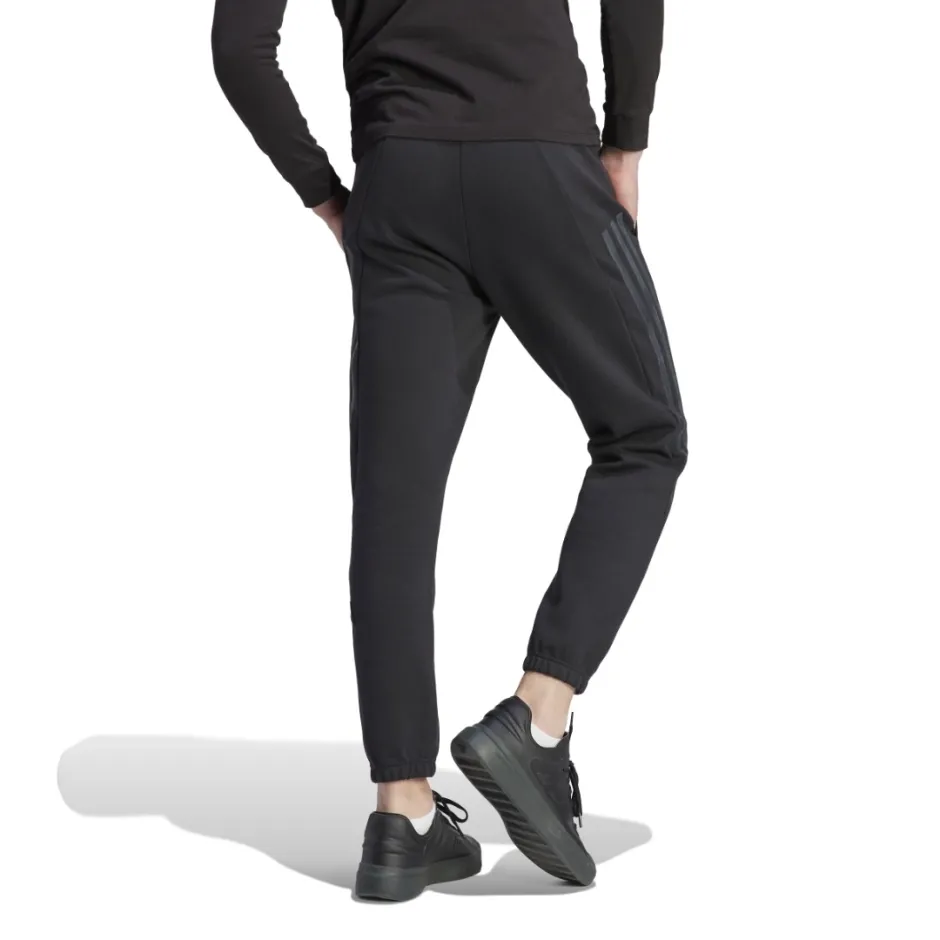 Adidas Men's Tan Logo Black Sweatpants Pants FJ6332