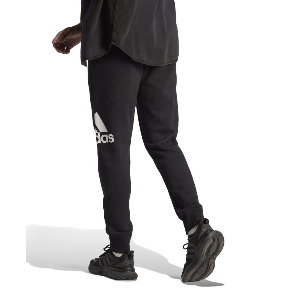 Ανδρικό Παντελόνι Φόρμα Μαύρο - adidas Sportswear Essentials French Terry Tappered Cuff Logo 